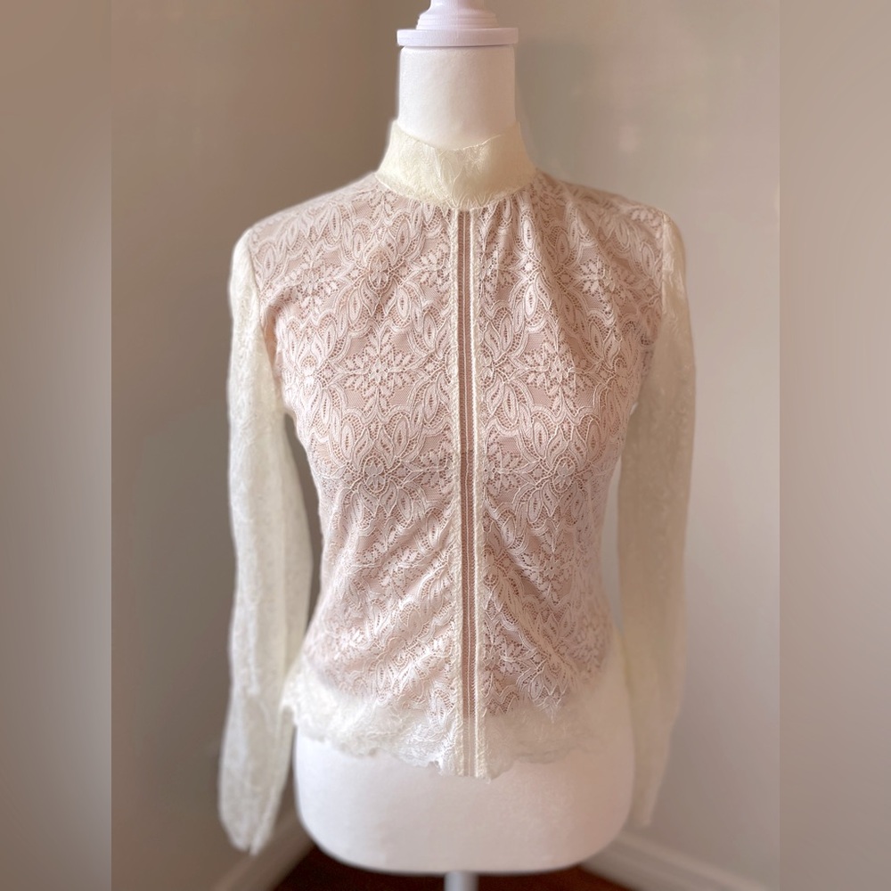 Aritzia Wilfred Long Sleeve Lace Top